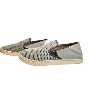 Olukai Pehuea‎ Slip-On Drop-In Sneakers Shoes Casual Comfort Light Gray Mesh 9
